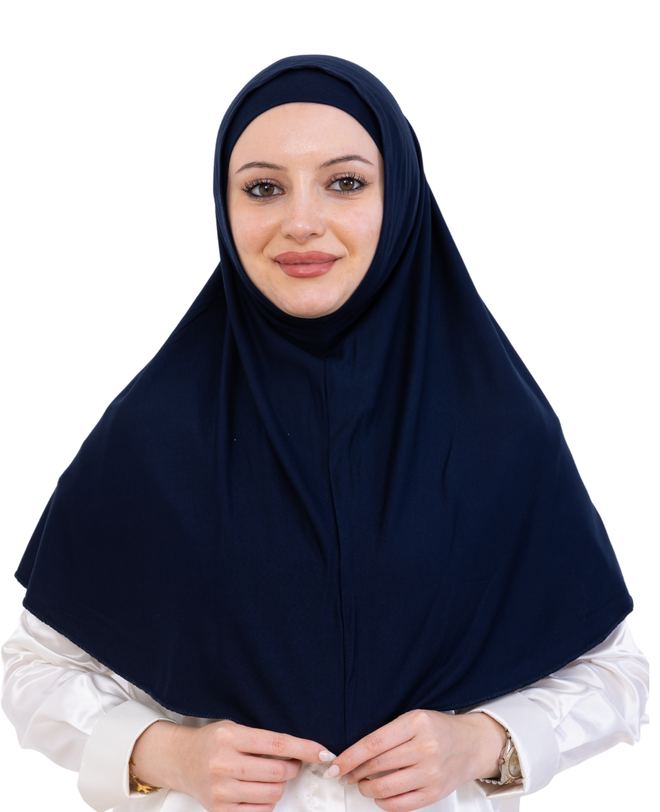 Instant Hijab With Cap Non Pleated - Navy Blue