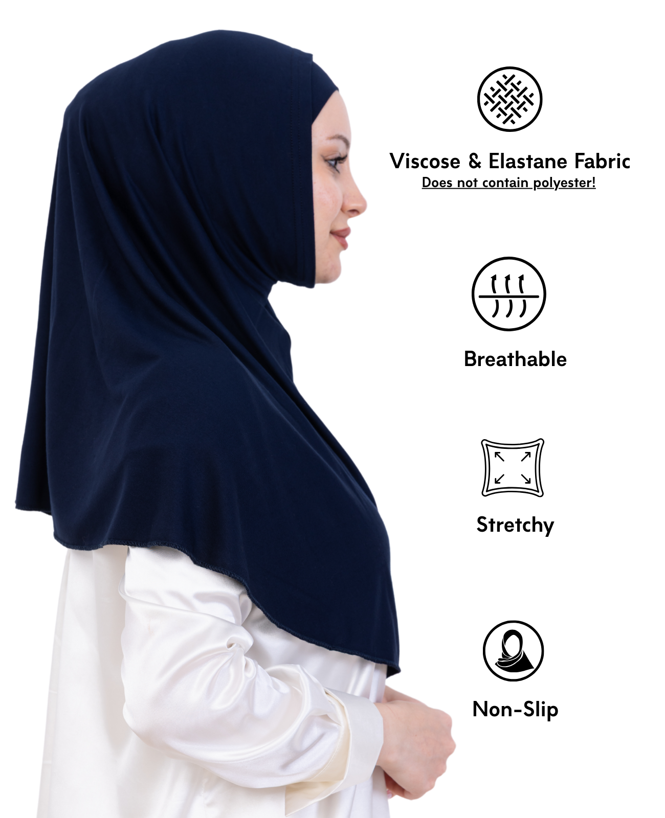 Instant Hijab With Cap Non Pleated - Black