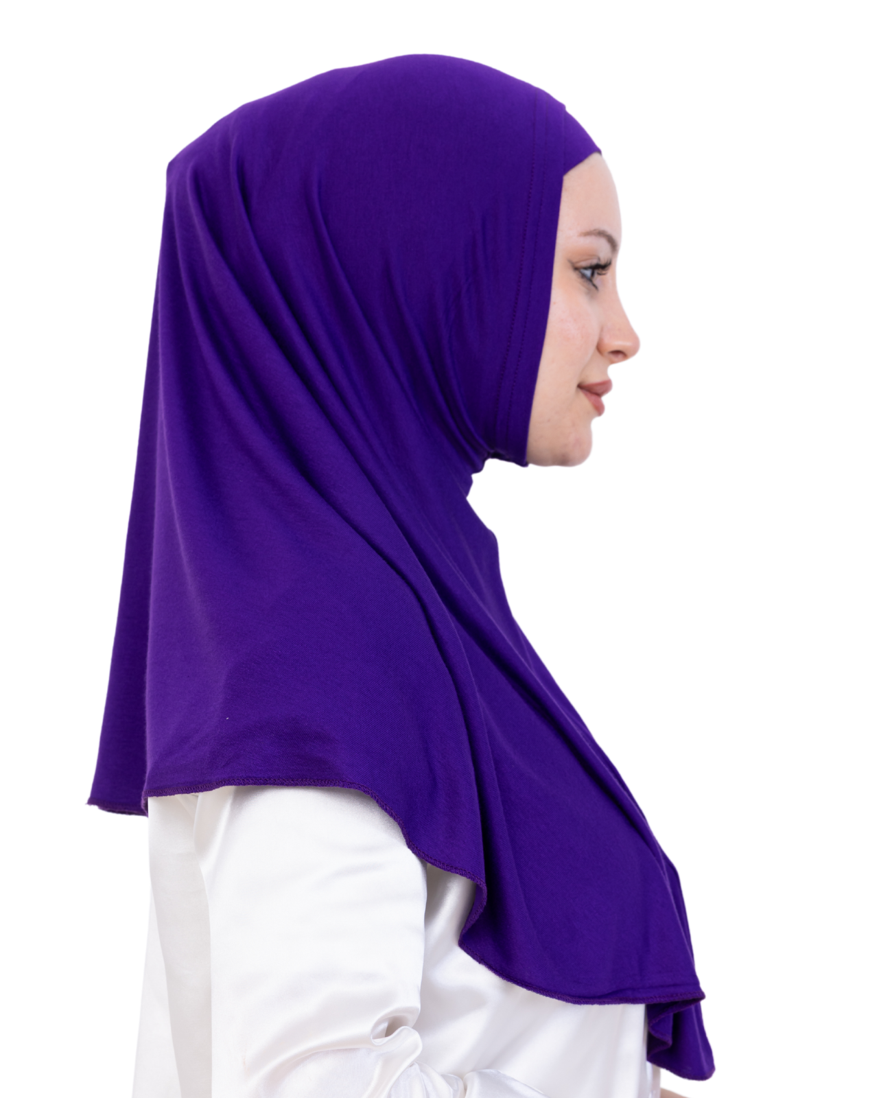 Instant Hijab With Cap Non Pleated - Purple