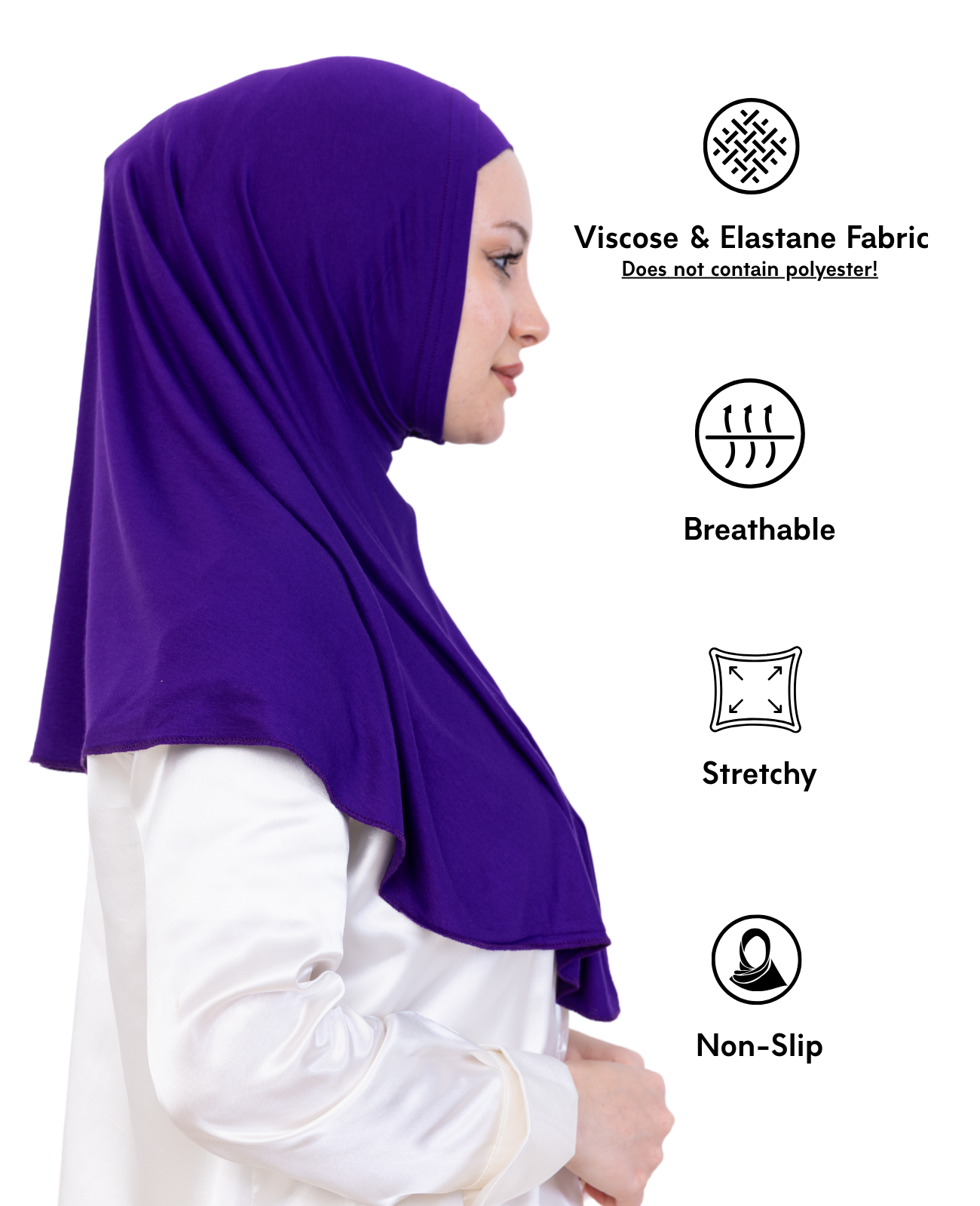 Instant Hijab With Cap Non Pleated - Black