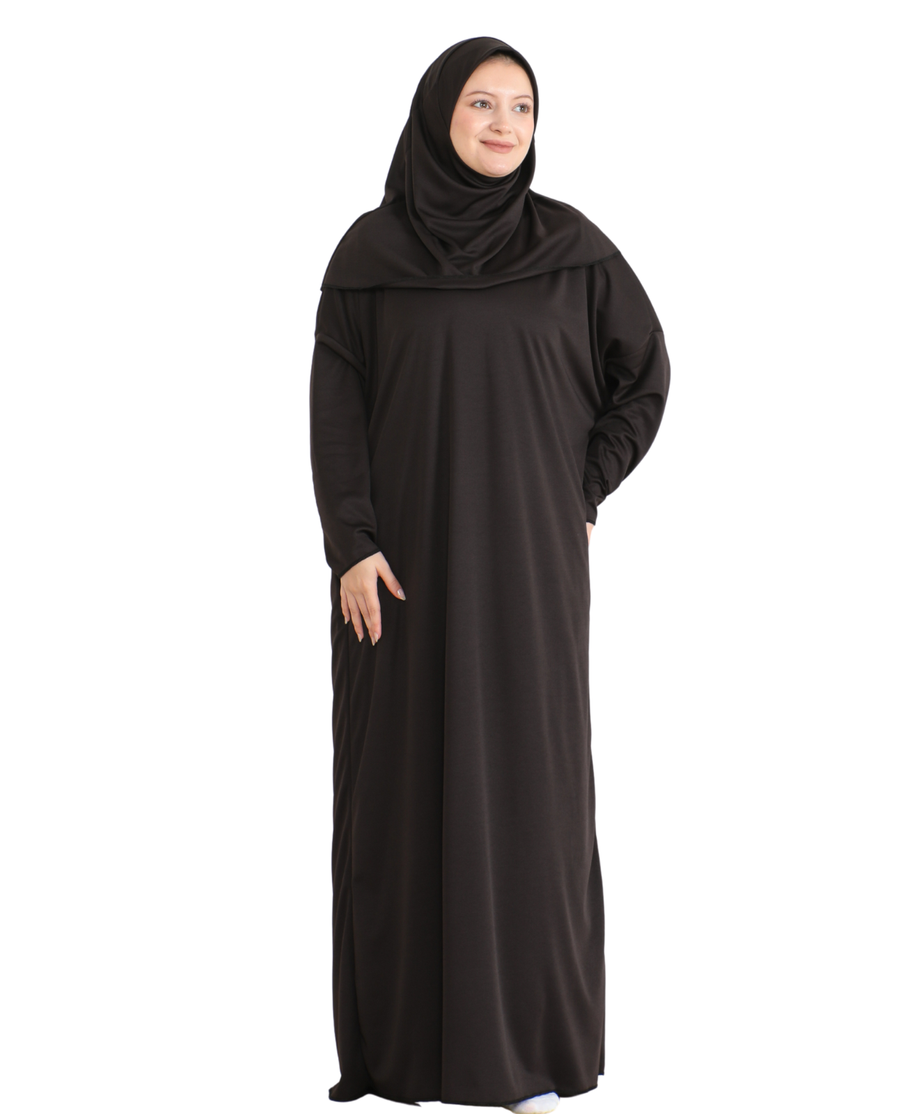 Gebetskleidung für Frauen mit Hijab, muslimische Outfits, lange Robe, Abaya, türkische islamische Kleider, Dubai, Kaftan mit Rosenkranz