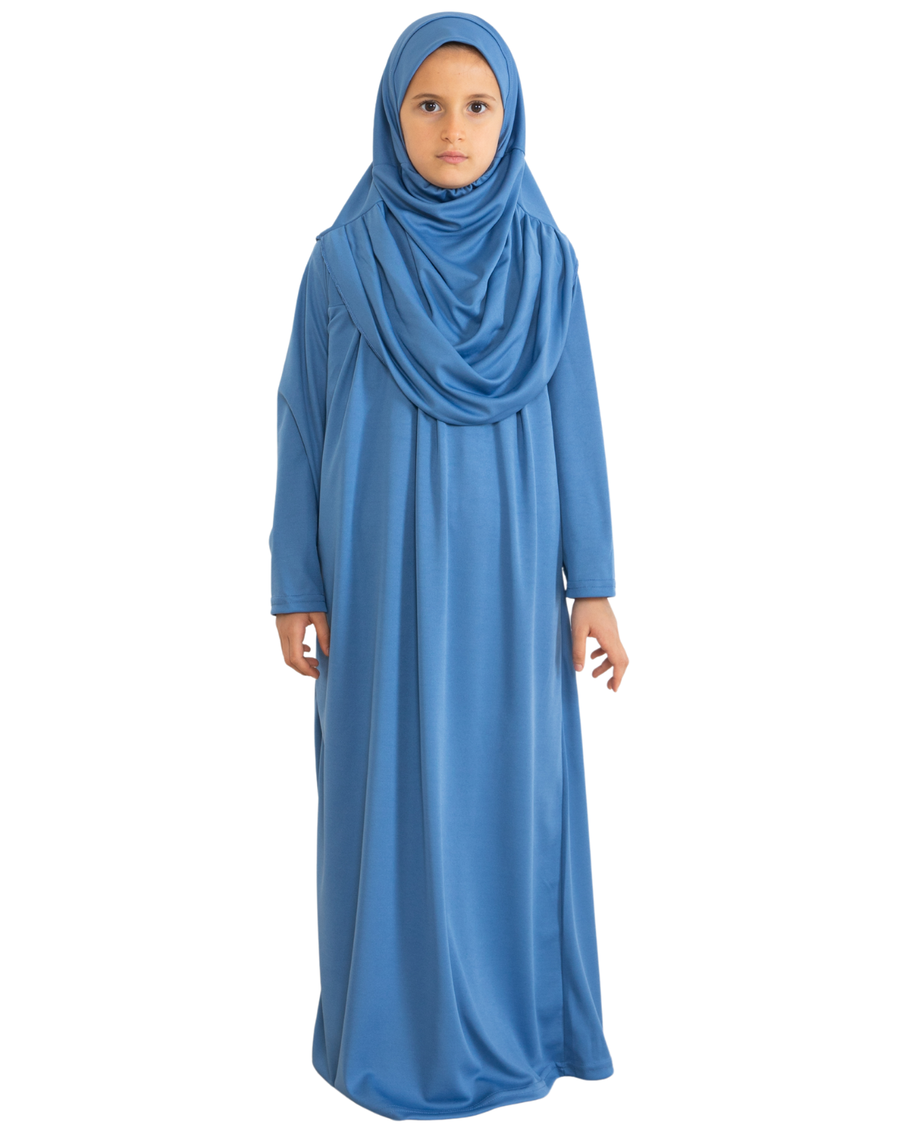 Dress For Girls With Hijab - Indigo Indigo / Standard Dress For Girls With Hijab - Indigo Indigo / Standard