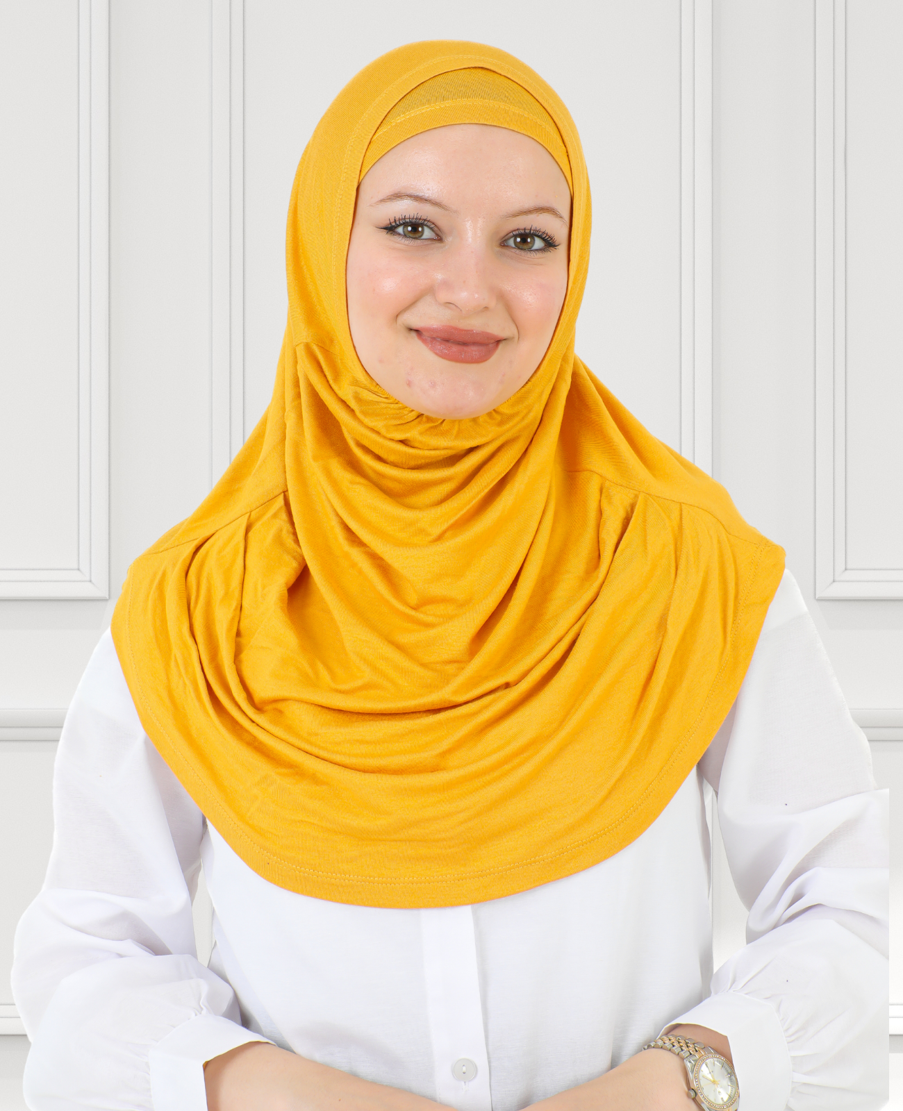 Chic Ready To Wear Hijab For Women - Deep Yellow