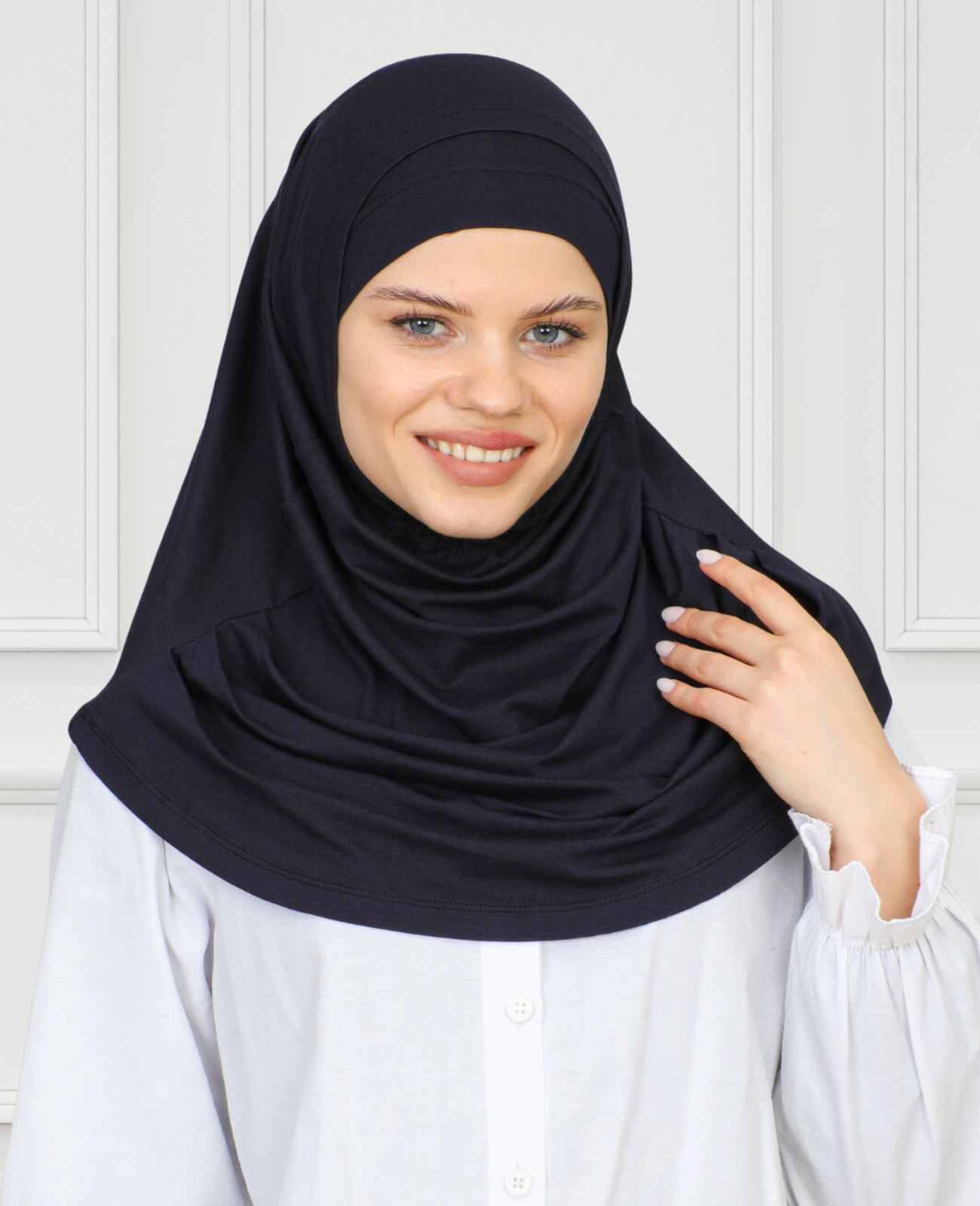 Chic Ready To Wear Hijab For Women - Navy Blue