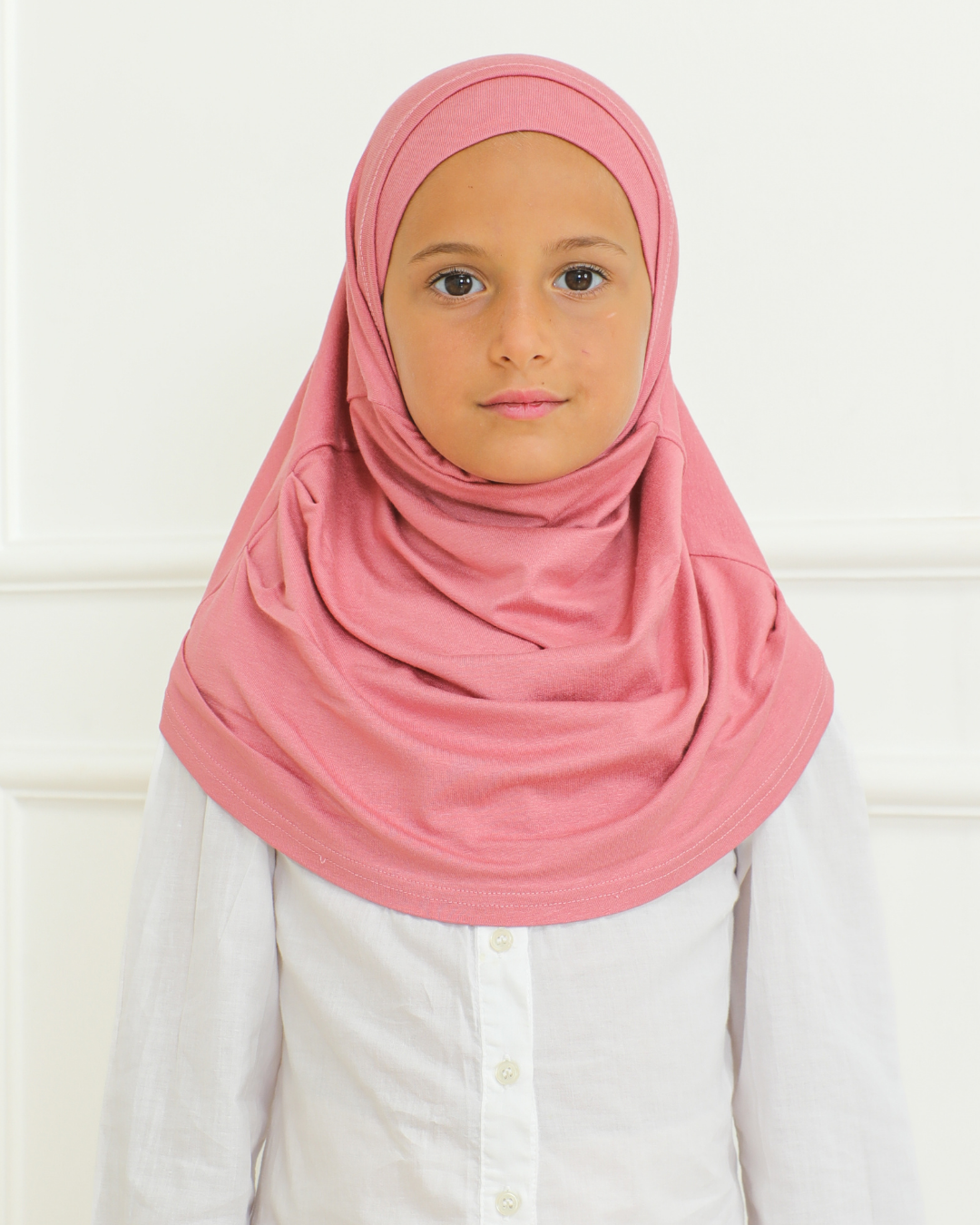 Easy To Wear Hijab For Girls Muslim Scarf for Kids - Dusty Rose