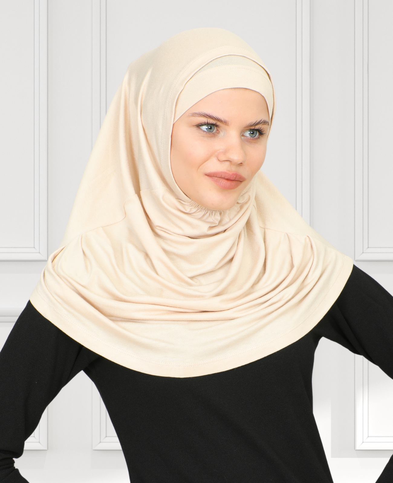 Chic Ready To Wear Hijab For Women - Beige