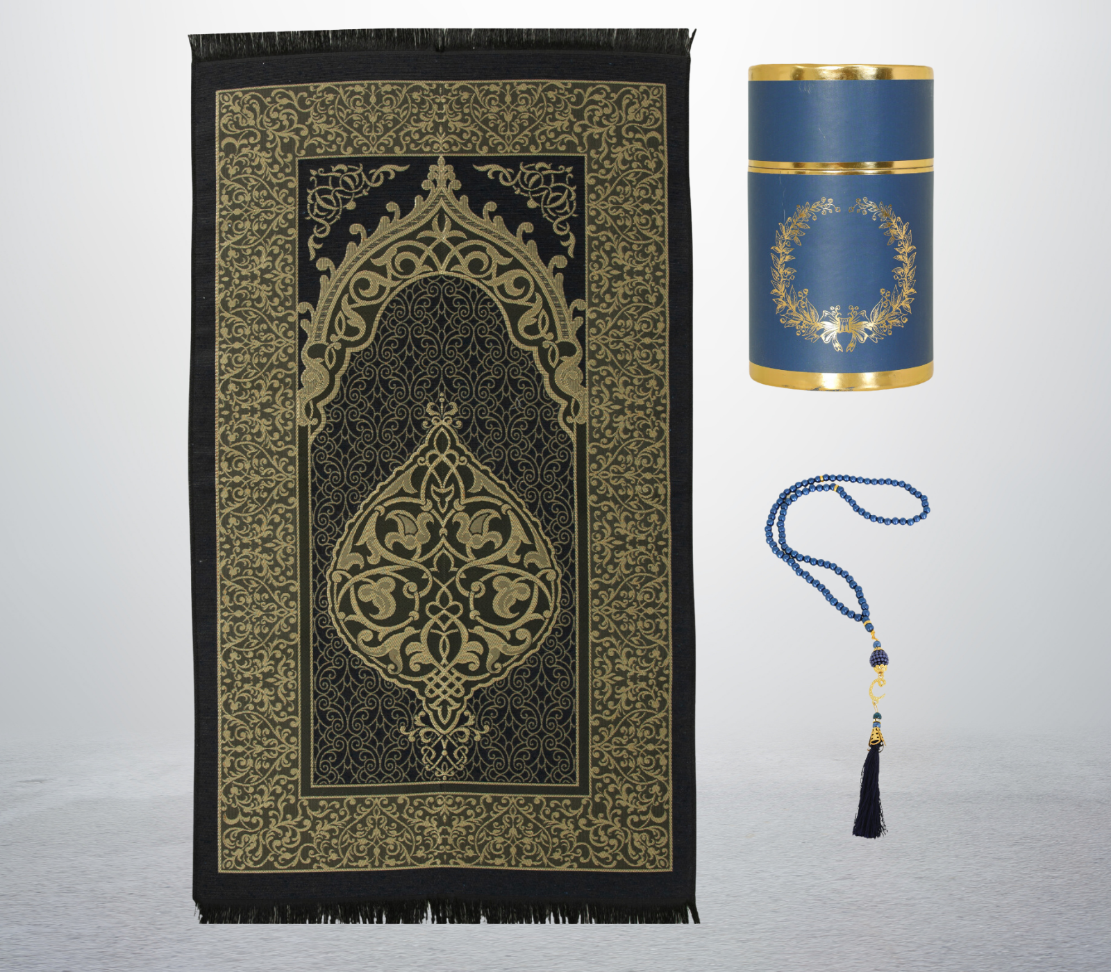 Muslim Prayer Rug With Tasbih For Islamic Gifts, Portable Islam Gift Box