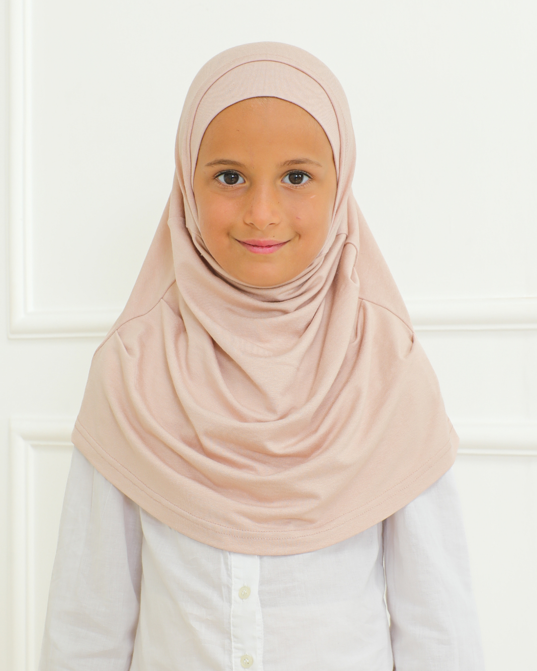 Easy To Wear Hijab For Girls Muslim Scarf for Kids - Beige