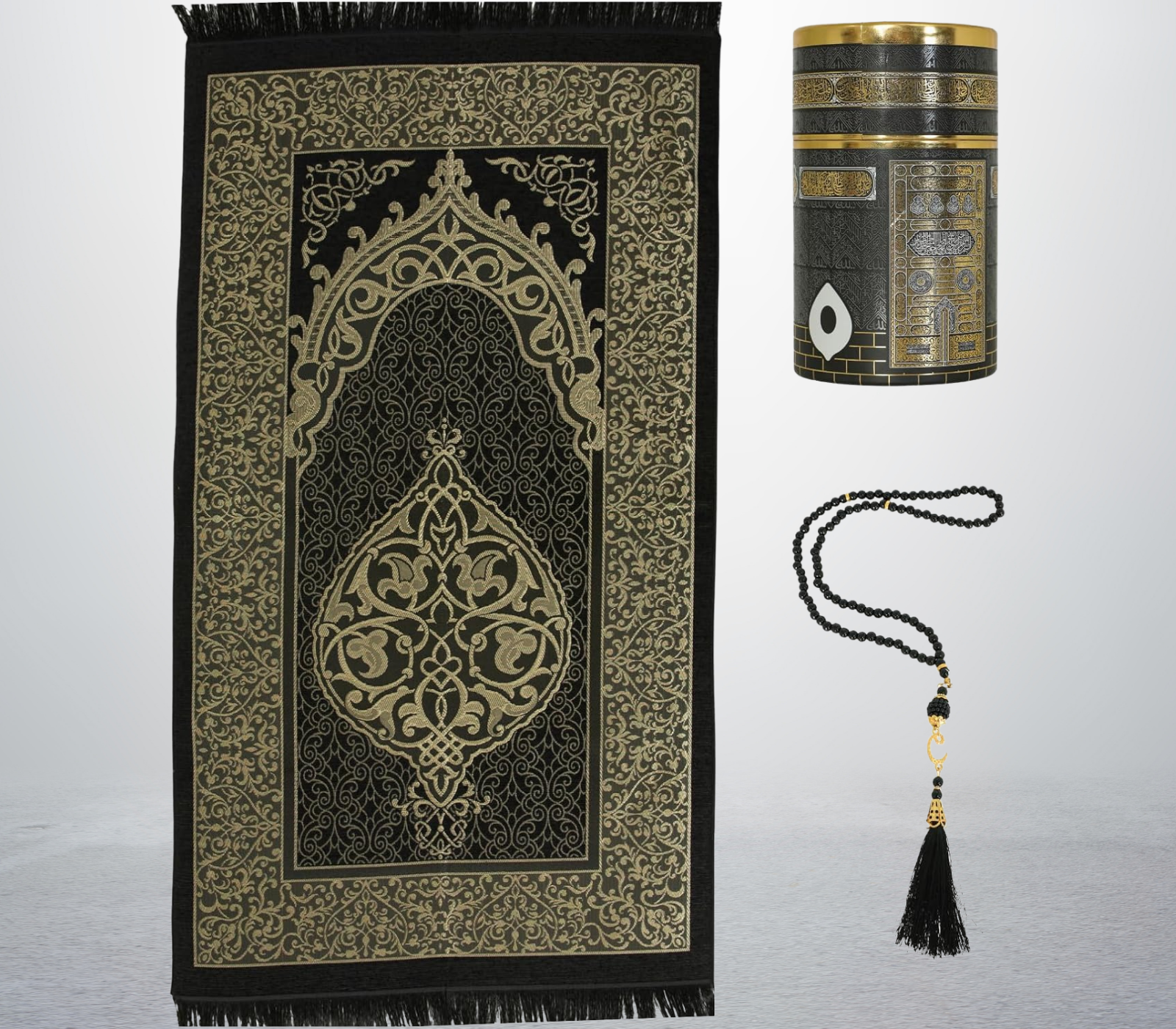 Muslim Prayer Rug With Tasbih For Islamic Gifts, Portable Islam Gift Box