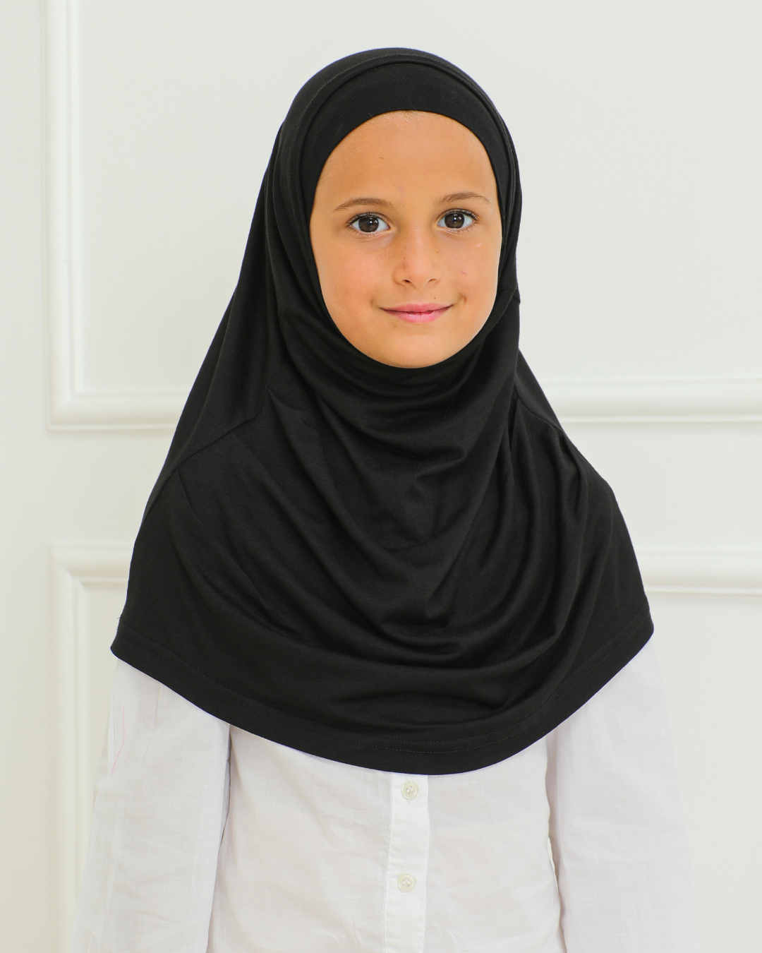 Easy To Wear Hijab For Girls Muslim Scarf for Kids - Black