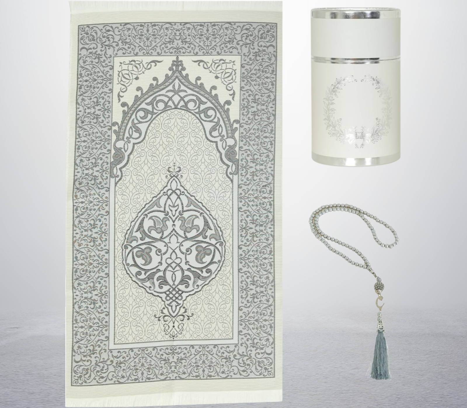 Muslim Prayer Rug With Tasbih For Islamic Gifts, Portable Islam Gift Box