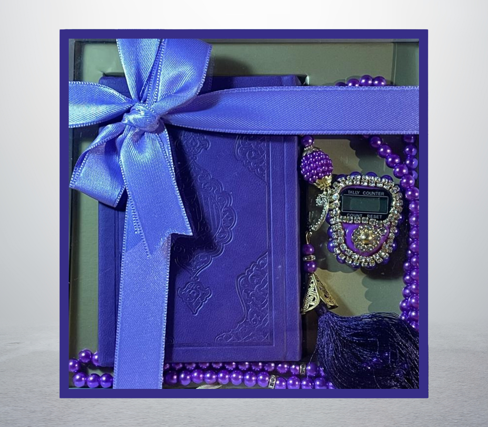 Islamic Gift Set, Thermo Leather Quran - Purple