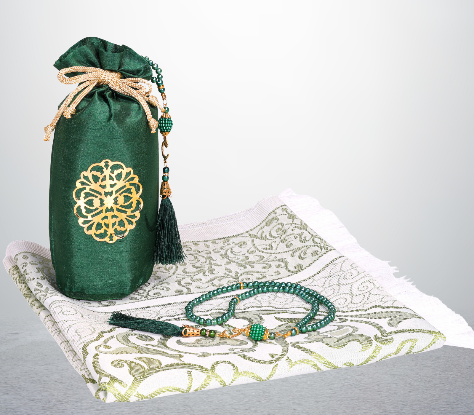 Prayer Rug with Tasbih Bag for Pray, Muslim Gifts Bayram, Mat Salah, Sajadah for Women & Men