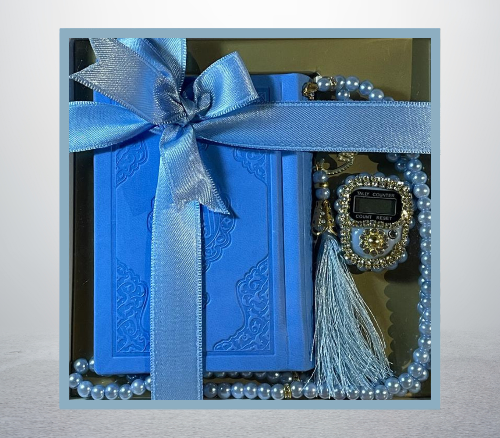 Islamic Gift Set, Thermo Leather Quran - Light Blue