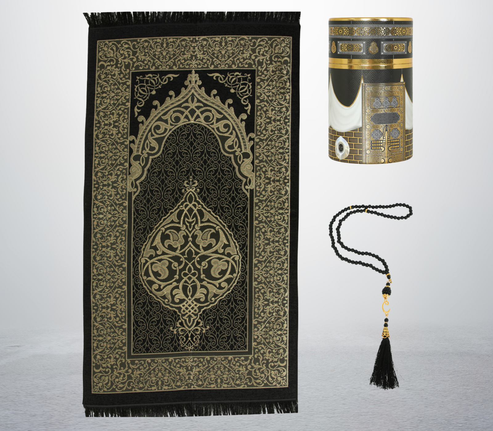 Muslim Prayer Rug With Tasbih For Islamic Gifts, Portable Islam Gift Box