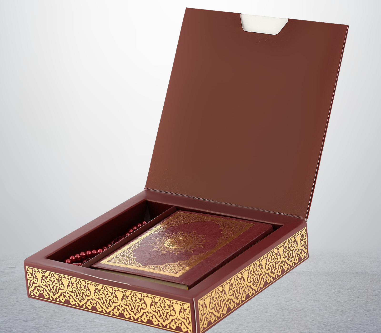 Muslim Gifts for Eid, Gilt Covered Gift Box, Silvered Quran Gifts for Ramadan Mosque