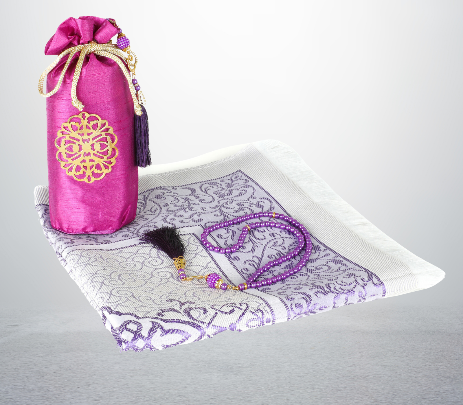 Prayer Rug with Tasbih Bag for Pray, Muslim Gifts Bayram, Mat Salah, Sajadah for Women & Men