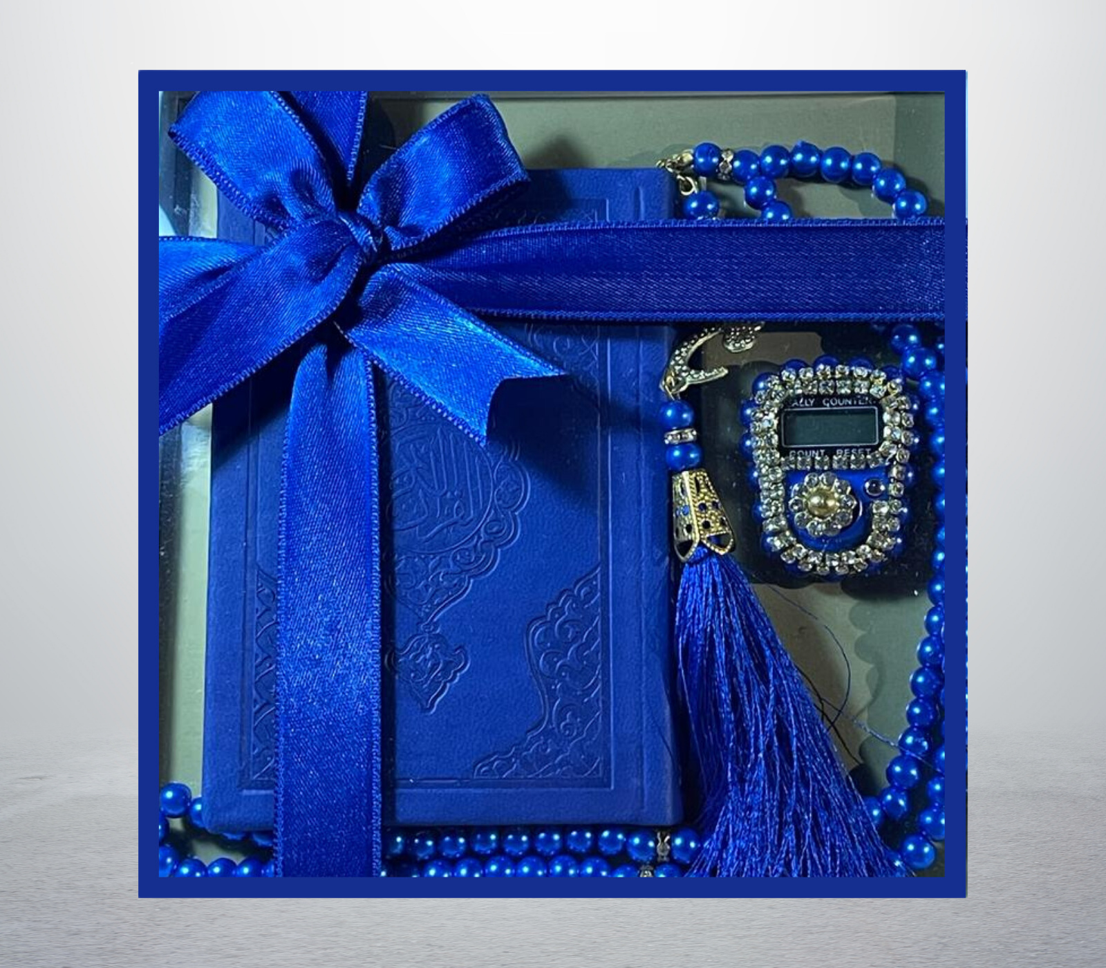 Islamic Gift Set, Thermo Leather Quran - Navy Blue