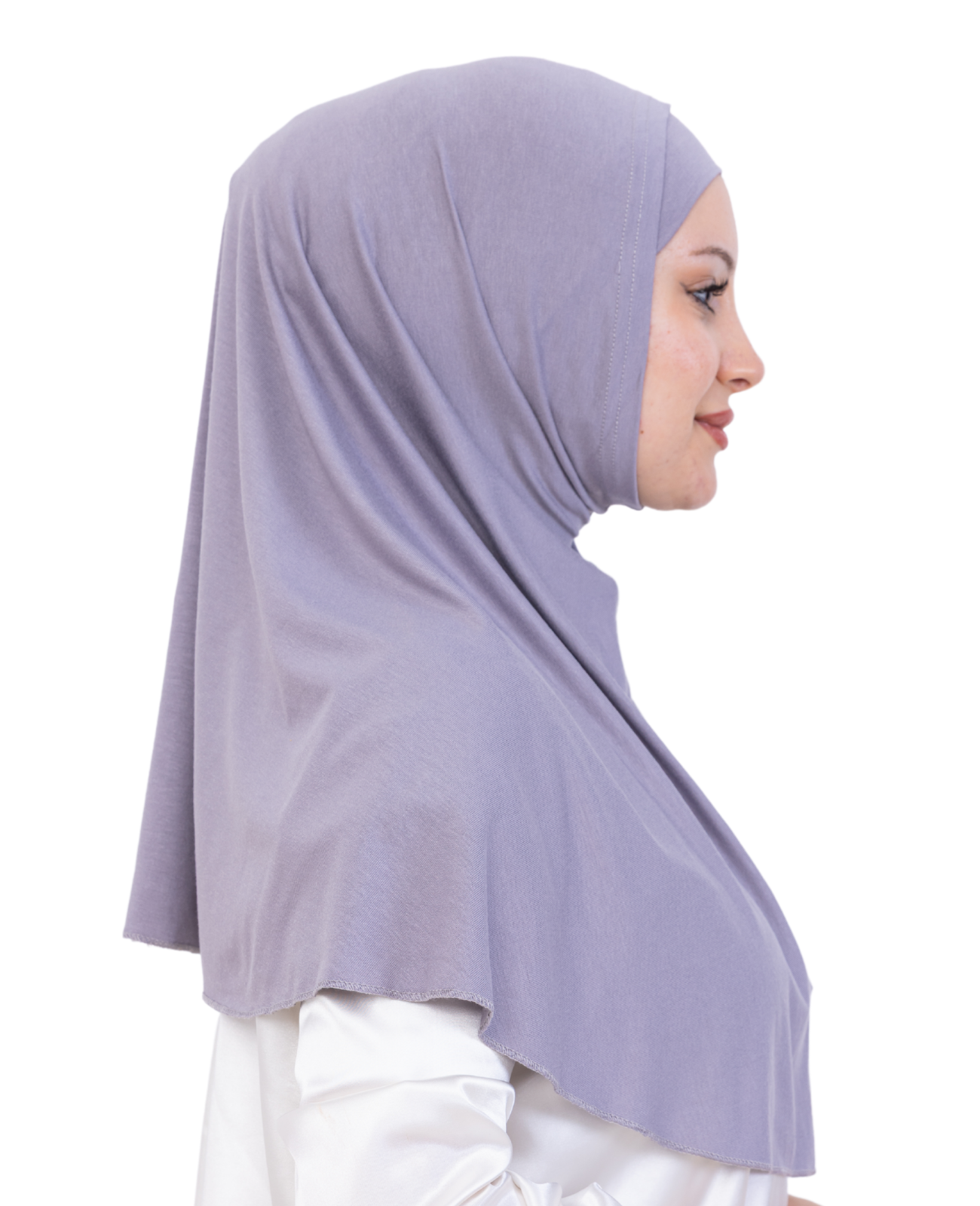 Instant Hijab With Cap Non Pleated - Grey