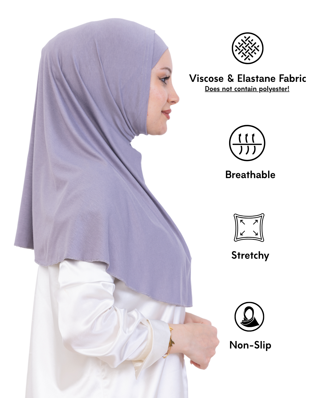 Instant Hijab With Cap Non Pleated - Black