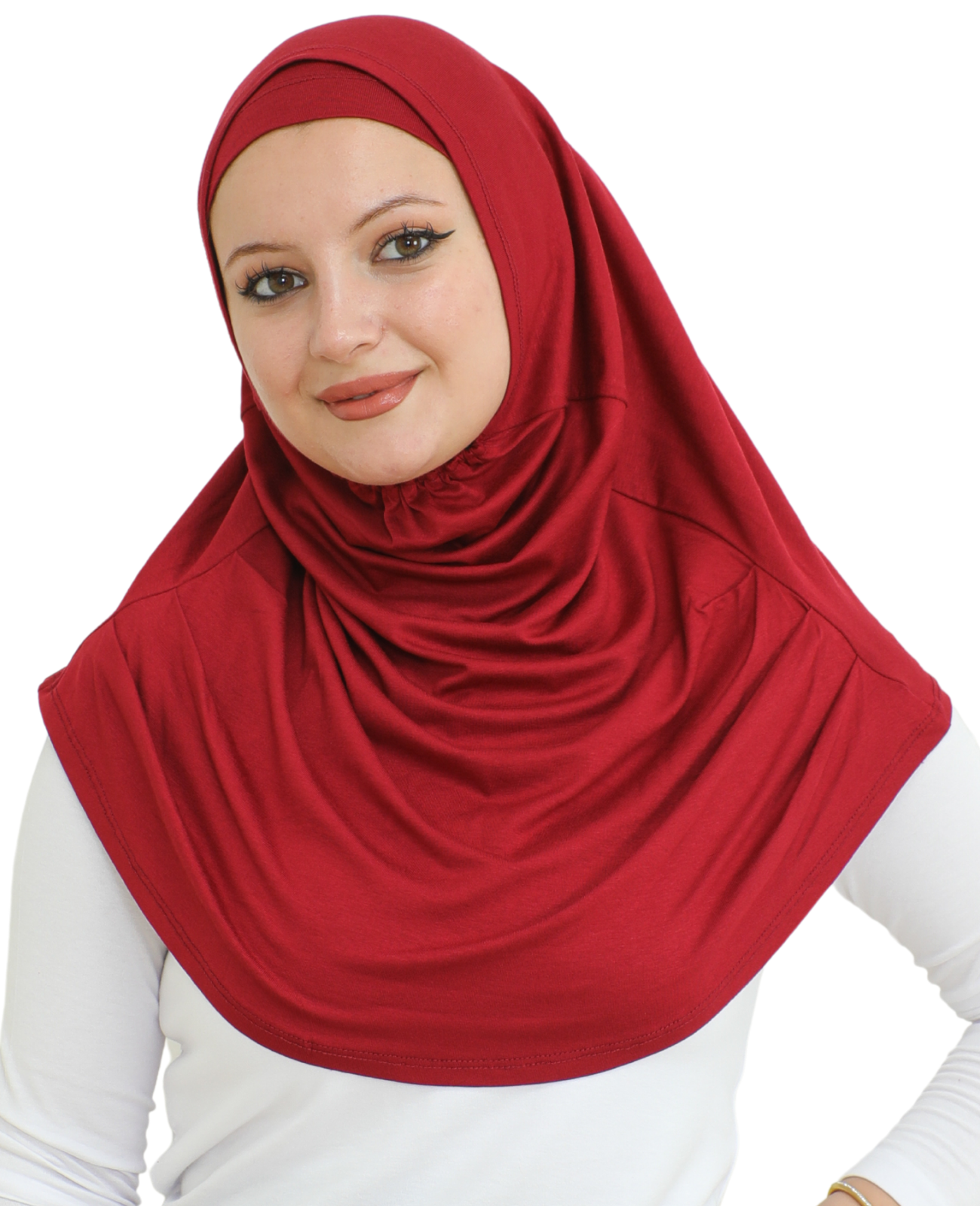 Chic Ready To Wear Hijab For Women Muslim Long Turban Undercap Set Burgundy