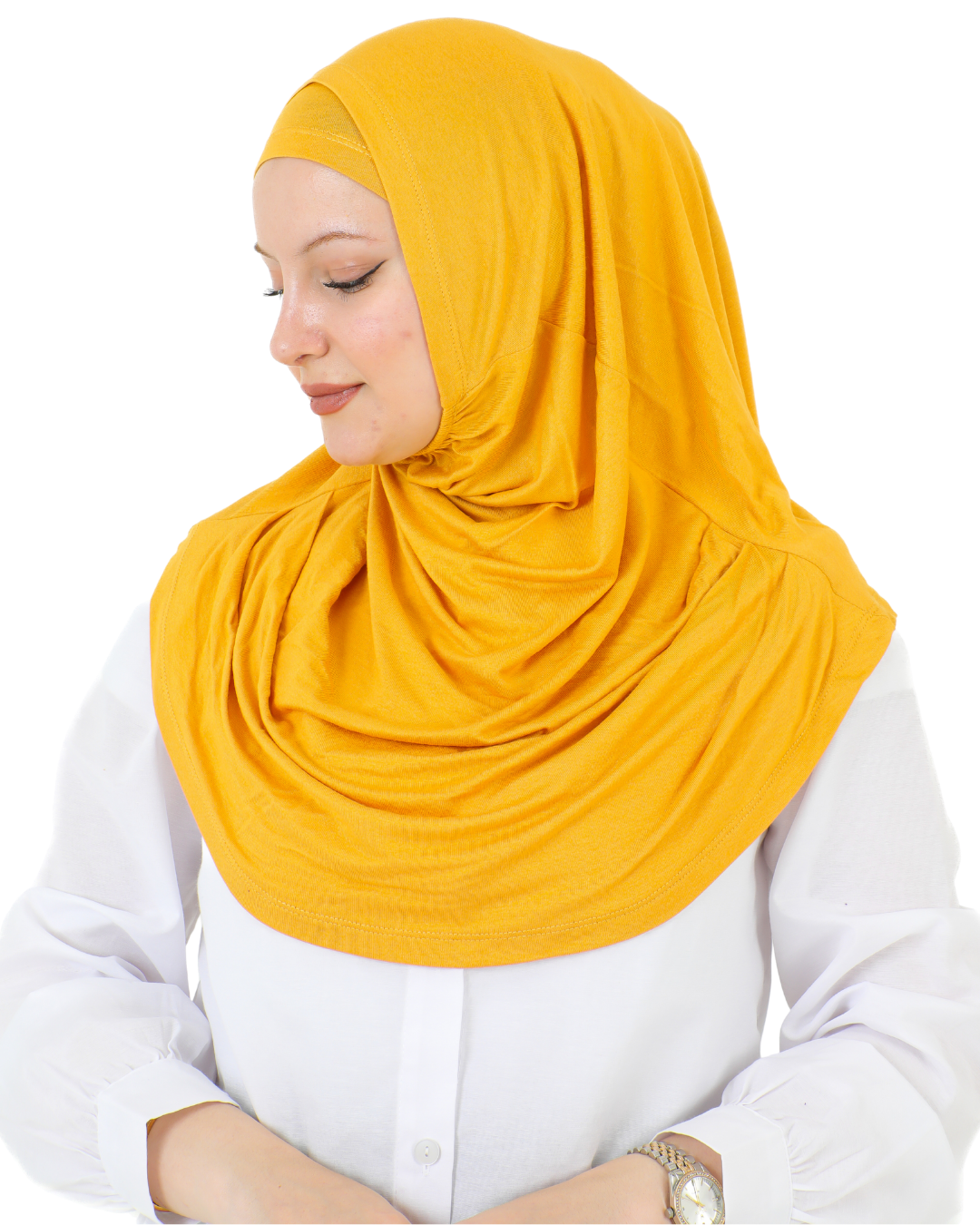 Chic Ready To Wear Hijab For Women - Deep Yellow