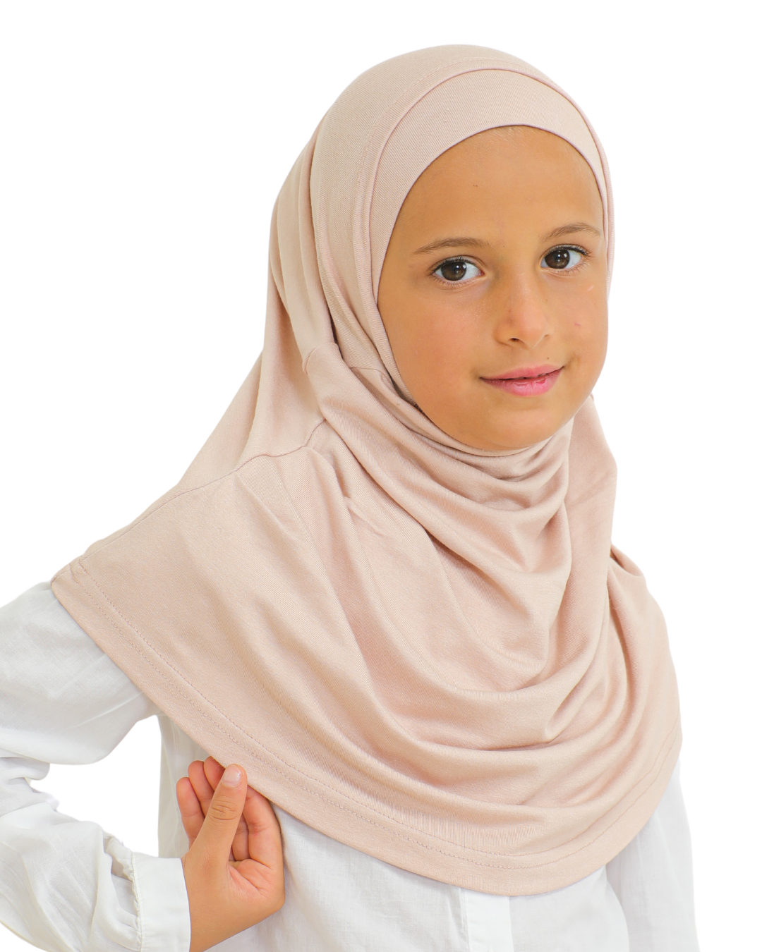 Easy To Wear Hijab For Girls Muslim Scarf for Kids - Beige