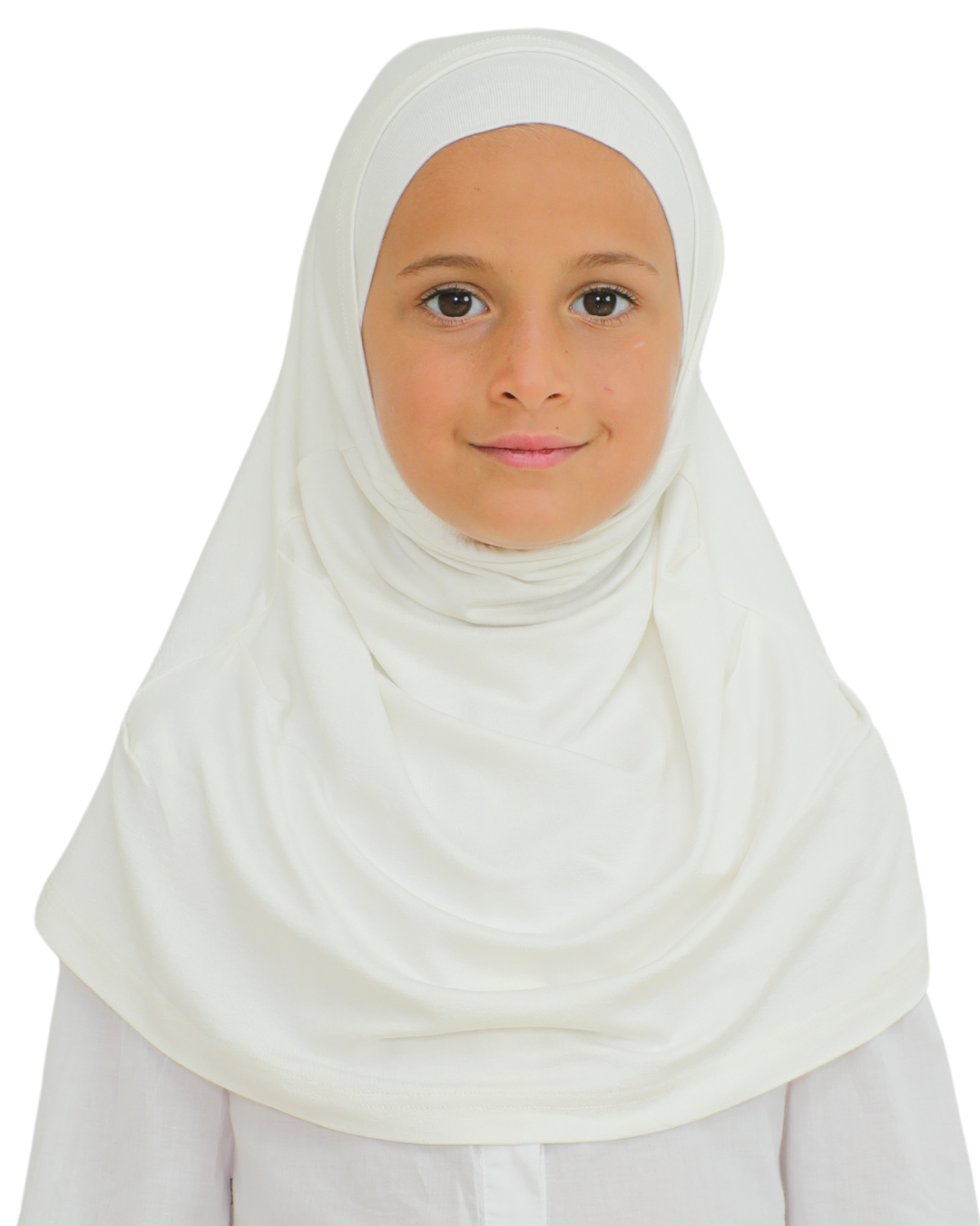 Easy To Wear Hijab For Girls Muslim Scarf for Kids - Ecru