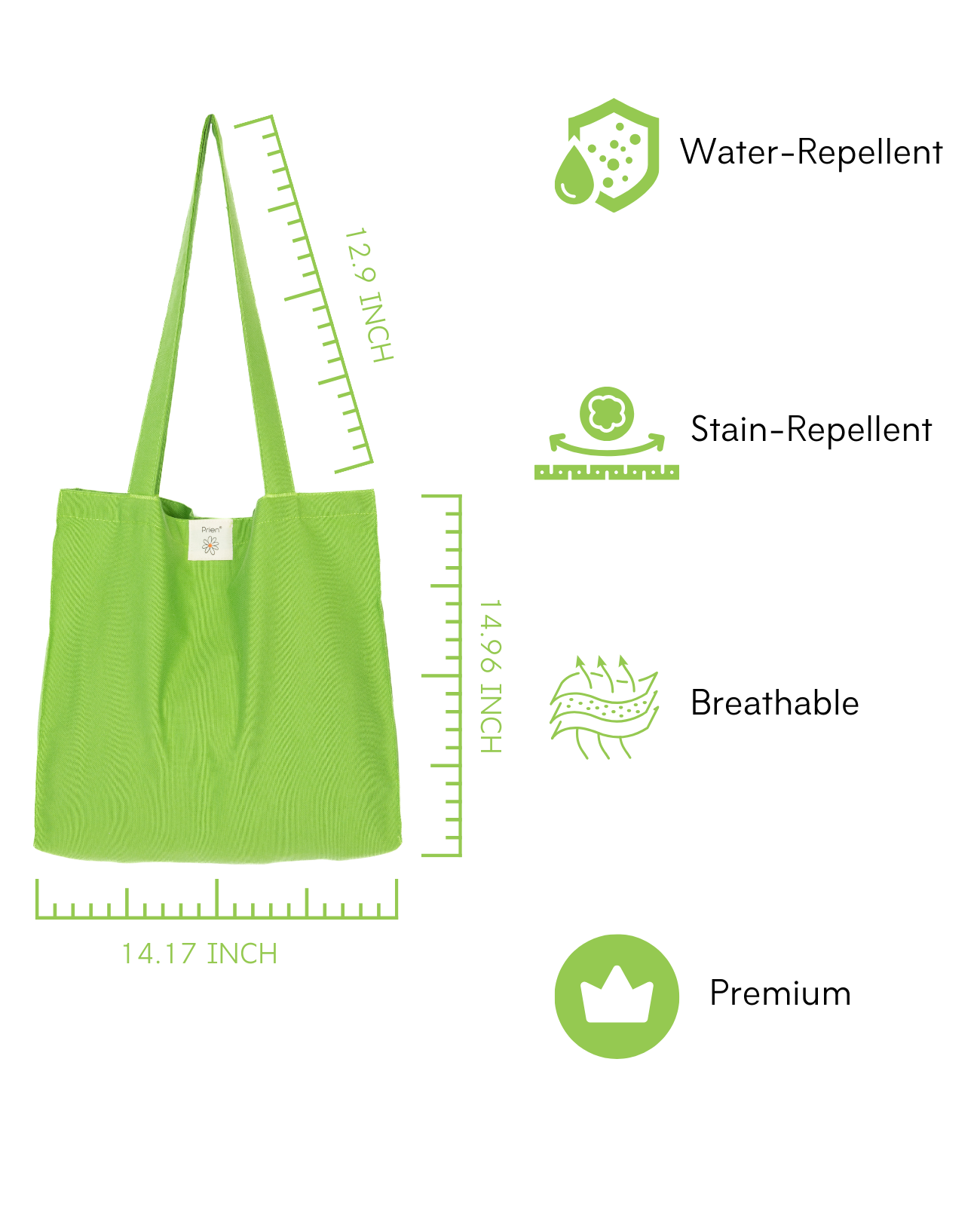 Cotton Tote Bag for Women - Green