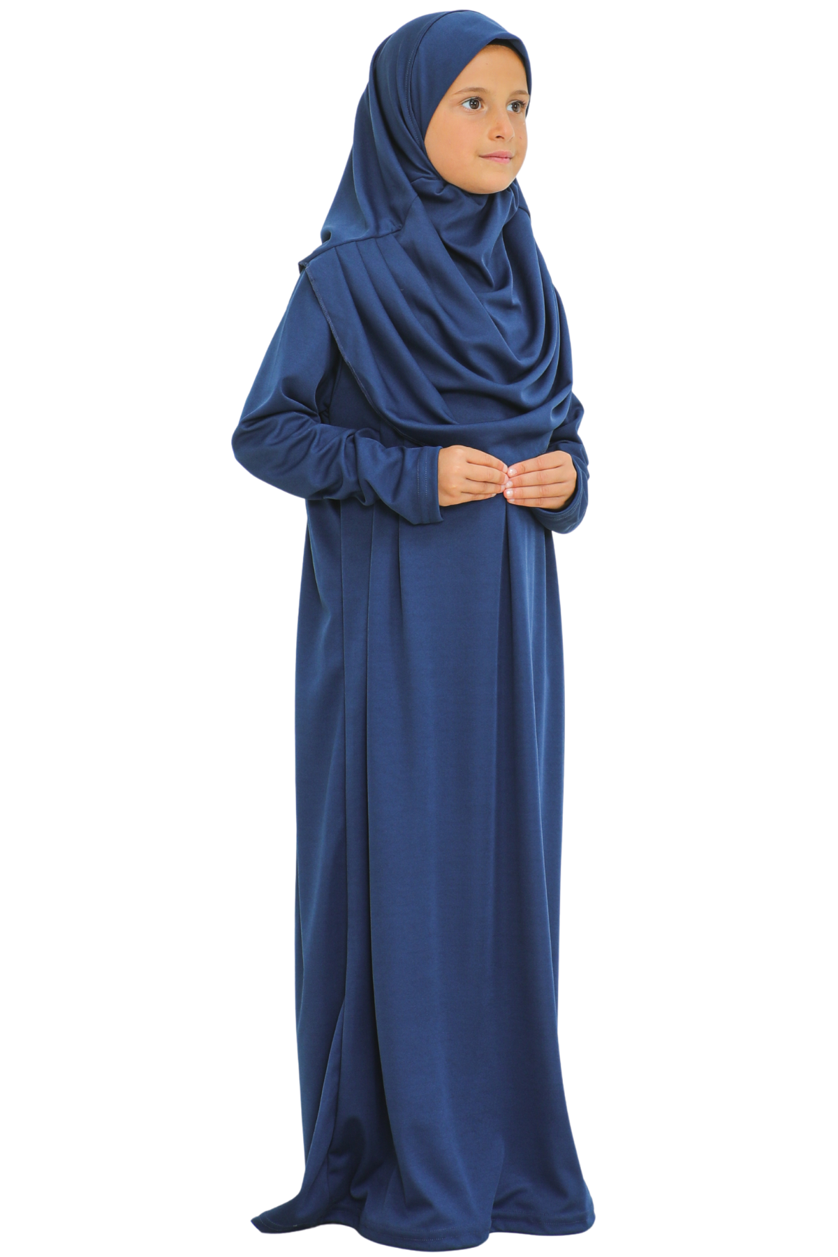 Kids Prayer Dress Muslim Clothes for Girls Long Sleeve Abaya with Hijab Two Piece Maxi Islamic Set Scarf Kaftan Jilbab