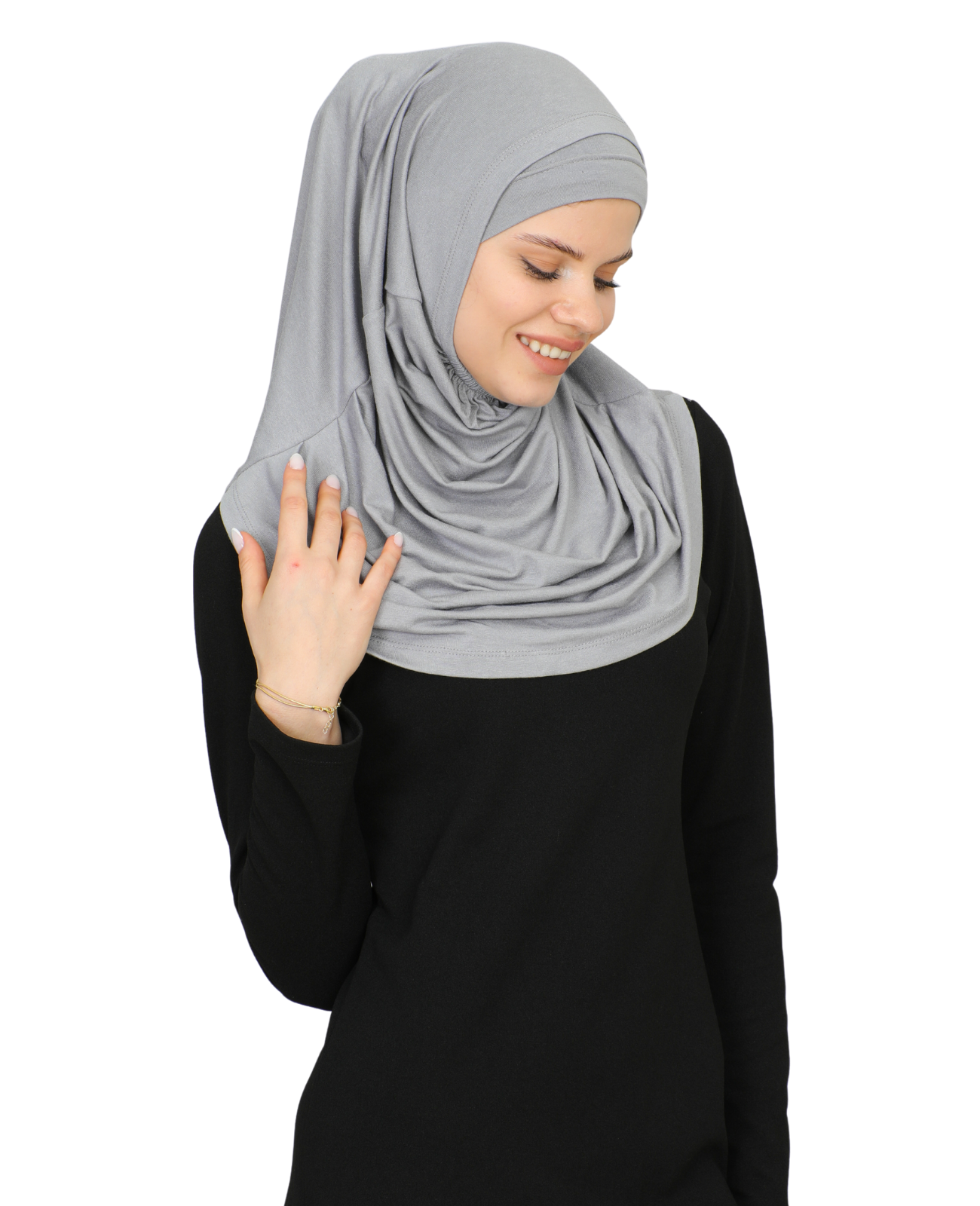 Chic Ready To Wear Hijab For Women - Grey