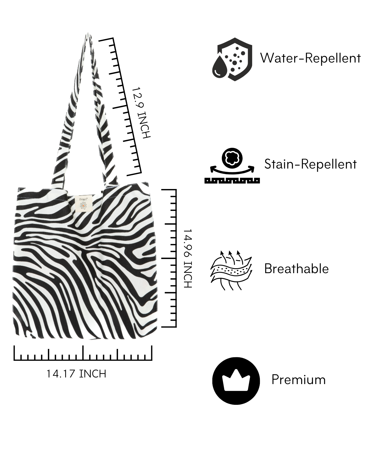 Cotton Tote Bag For Women - Zebra