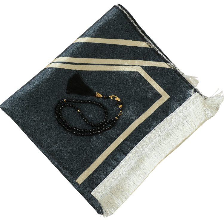 Two Pieces Prayer Rug with Tasbih for Couples