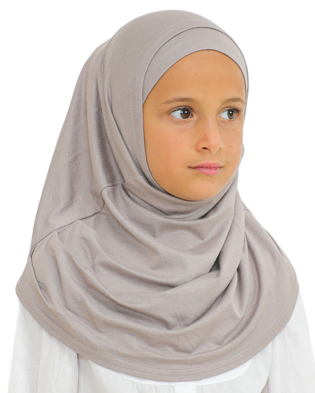 Easy To Wear Hijab For Girls Muslim Scarf for Kids - Light Mink