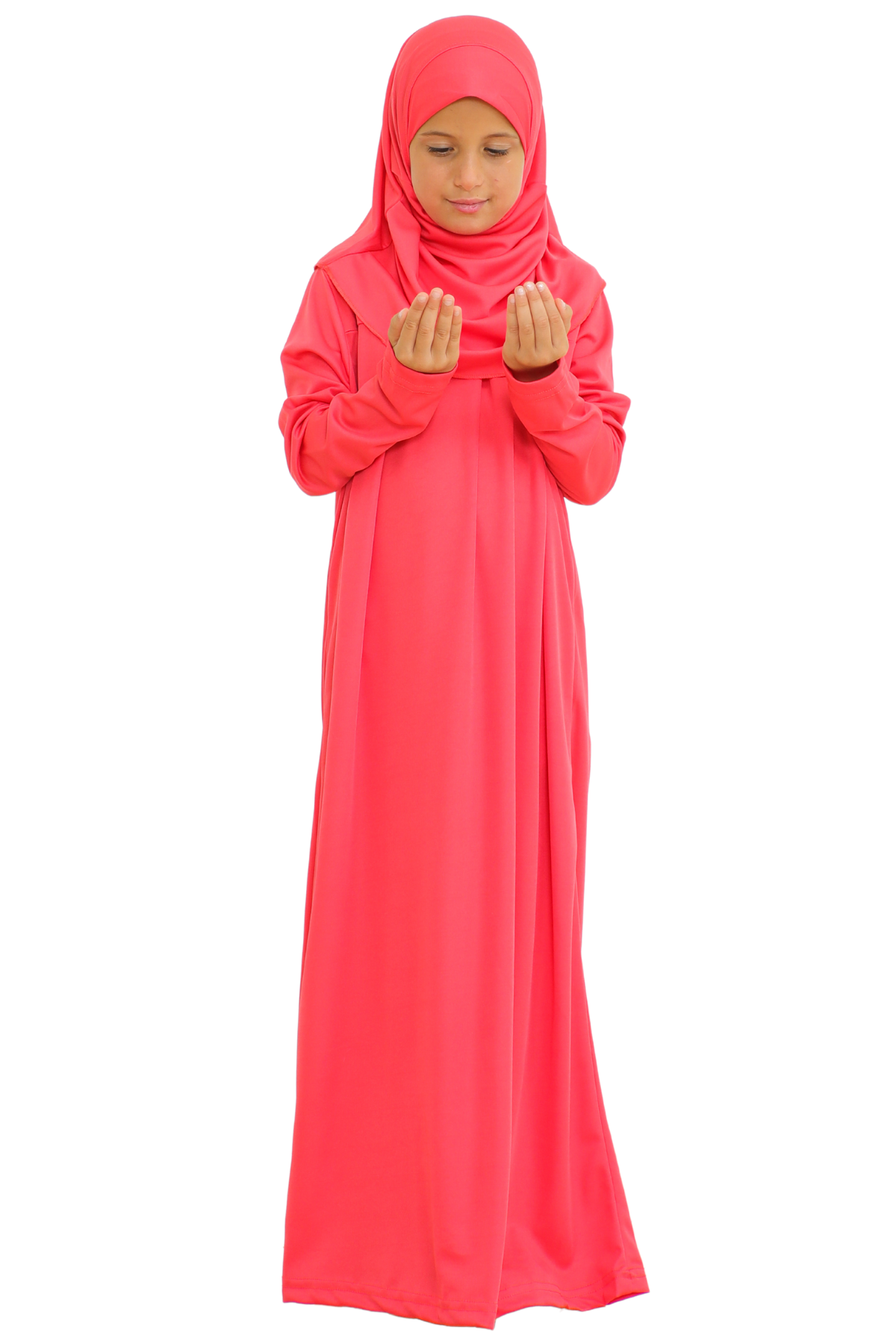 Kids Prayer Dress Muslim Clothes for Girls Long Sleeve Abaya with Hijab Two Piece Maxi Islamic Set Scarf Kaftan Jilbab