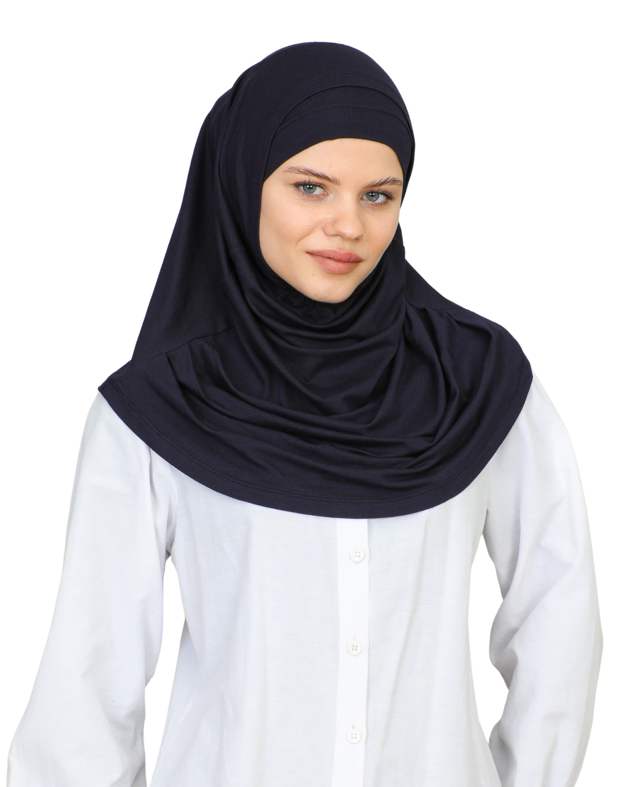 Chic Ready To Wear Hijab For Women - Navy Blue