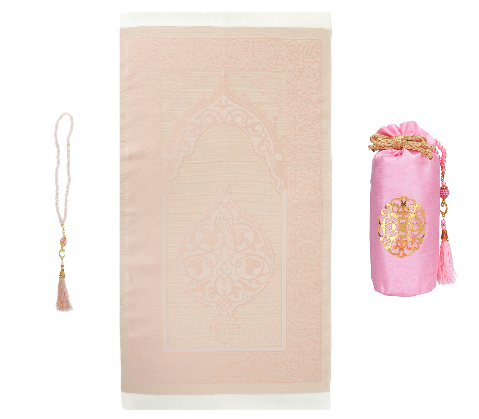 Prayer Rug with Tasbih Bag for Pray, Muslim Gifts Bayram, Mat Salah, Sajadah for Women & Men