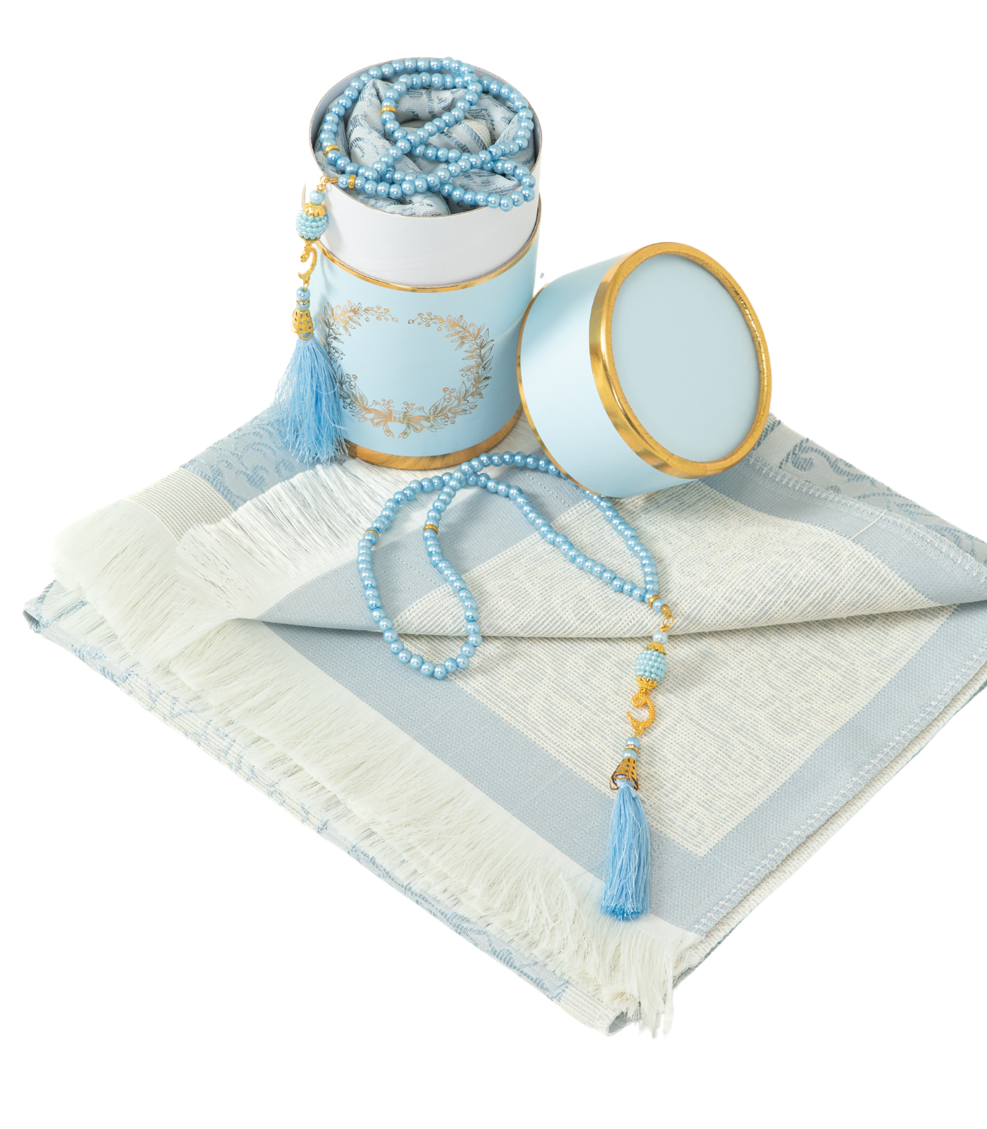 Muslim Prayer Rug With Tasbih For Islamic Gifts, Portable Islam Gift Box