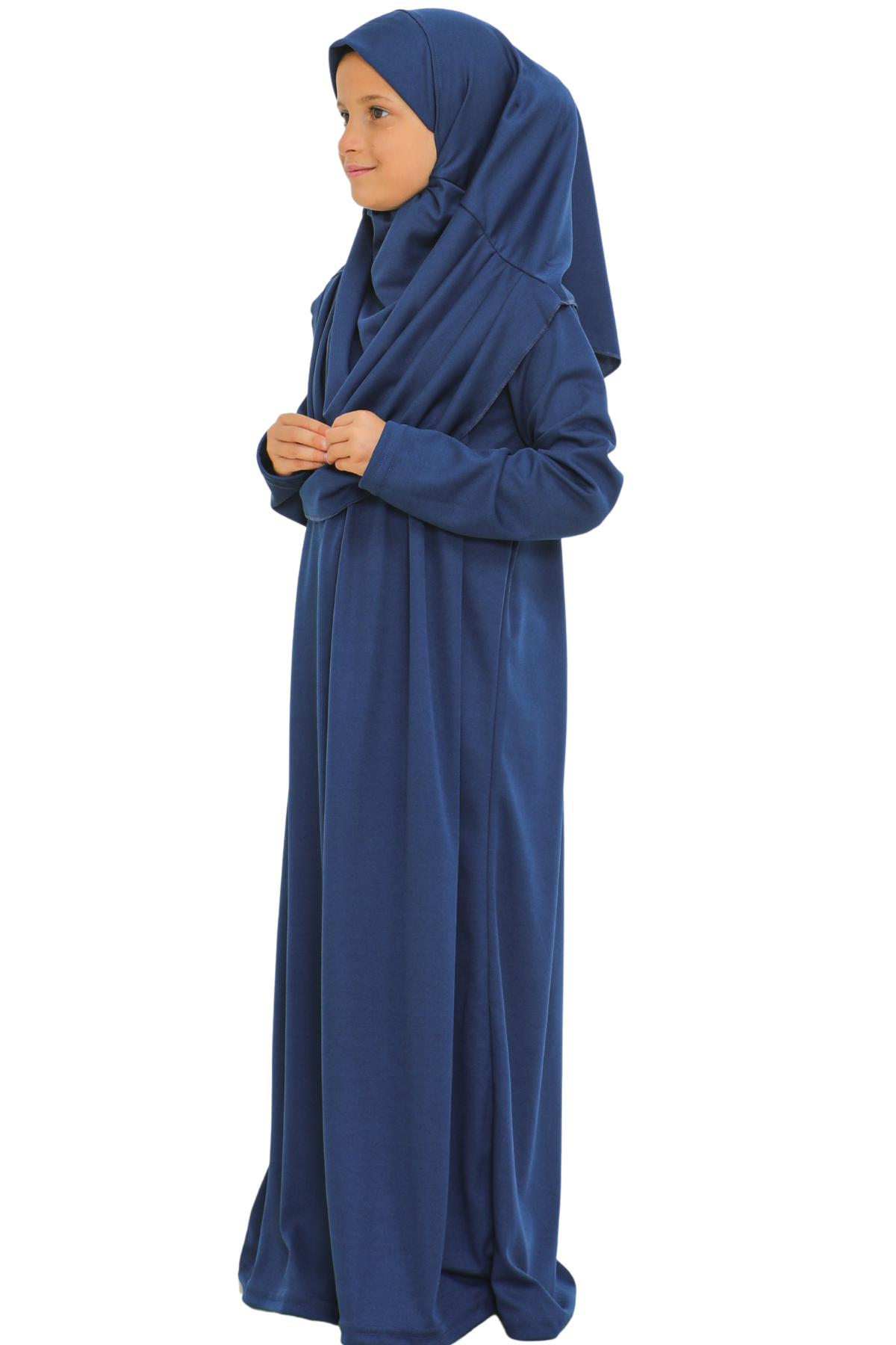 Kids Prayer Dress Muslim Clothes for Girls Long Sleeve Abaya with Hijab Two Piece Maxi Islamic Set Scarf Kaftan Jilbab