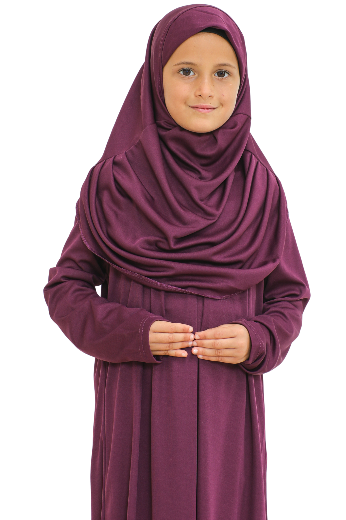 Kids Prayer Dress Muslim Clothes for Girls Long Sleeve Abaya with Hijab Two Piece Maxi Islamic Set Scarf Kaftan Jilbab