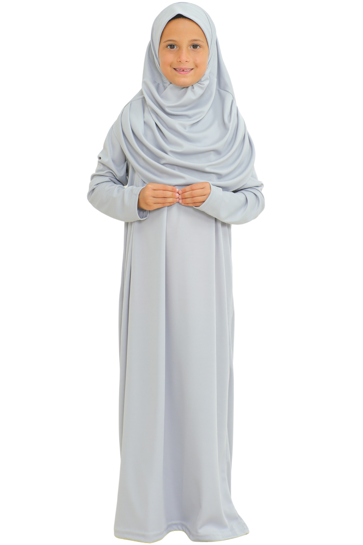 Kids Prayer Dress Muslim Clothes for Girls Long Sleeve Abaya with Hijab Two Piece Maxi Islamic Set Scarf Kaftan Jilbab