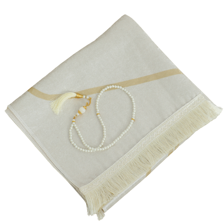 Two Pieces Prayer Rug with Tasbih for Couples