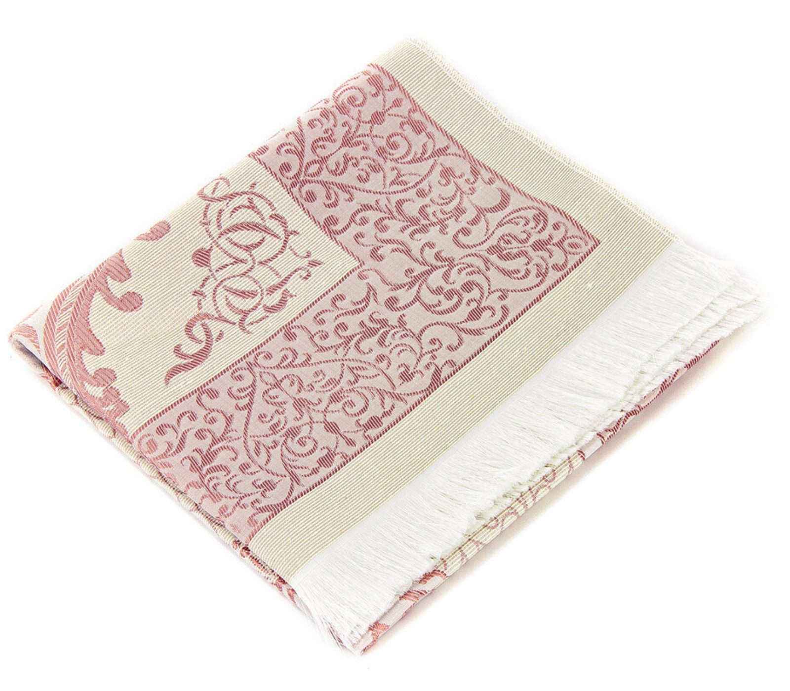 Muslim Prayer Rug With Tasbih and Portable Bag - Powder Pink