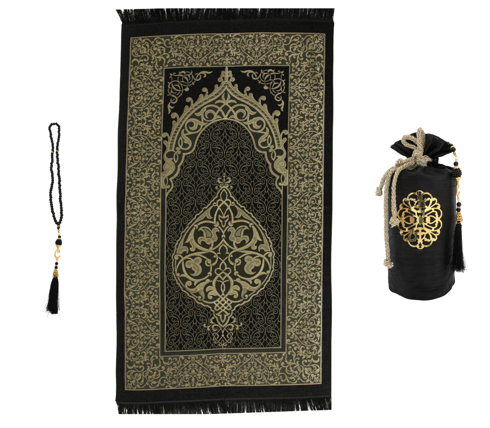 Prayer Rug with Tasbih Bag for Pray, Muslim Gifts Bayram, Mat Salah, Sajadah for Women & Men