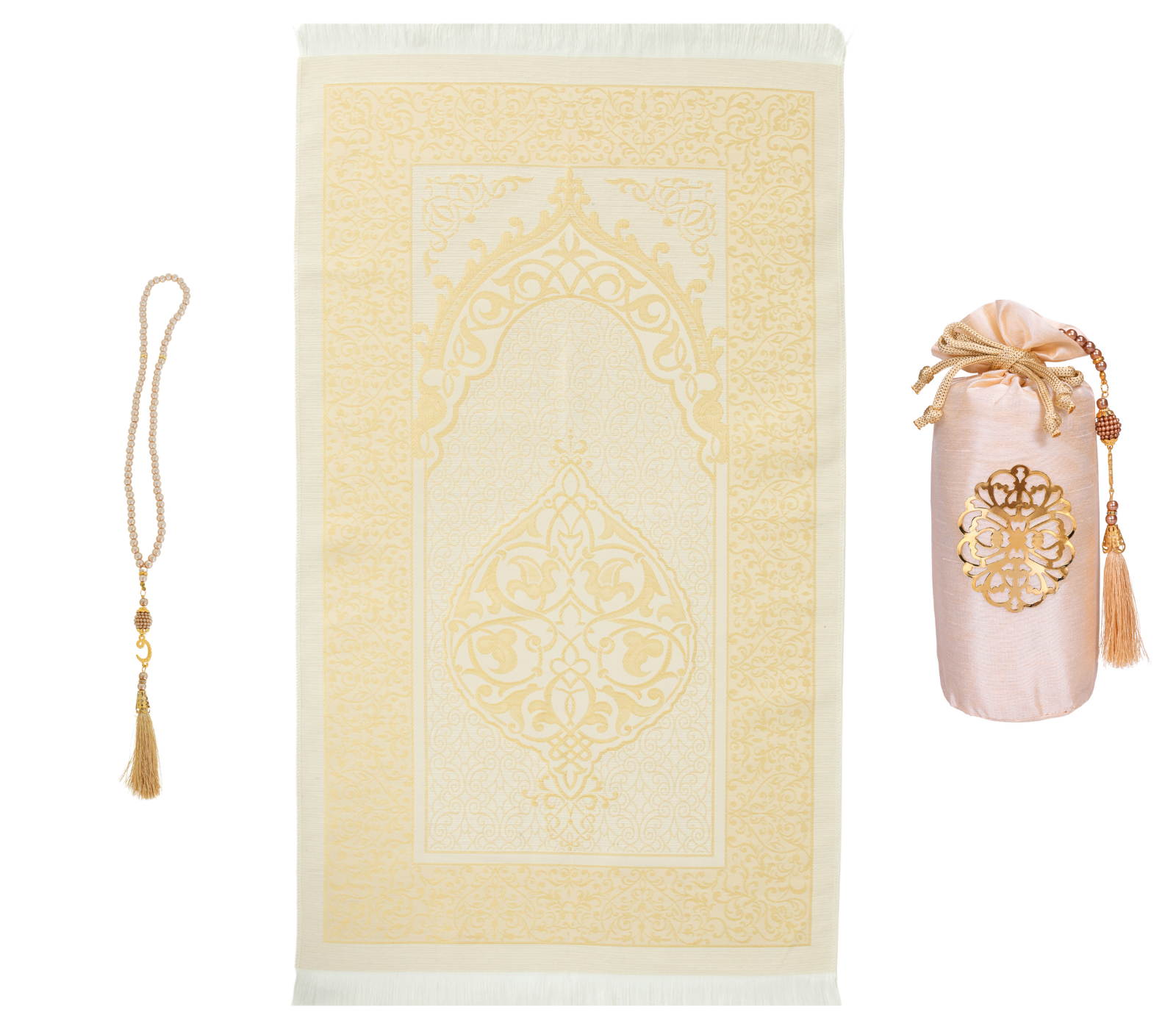 Prayer Rug with Tasbih Bag for Pray, Muslim Gifts Bayram, Mat Salah, Sajadah for Women & Men