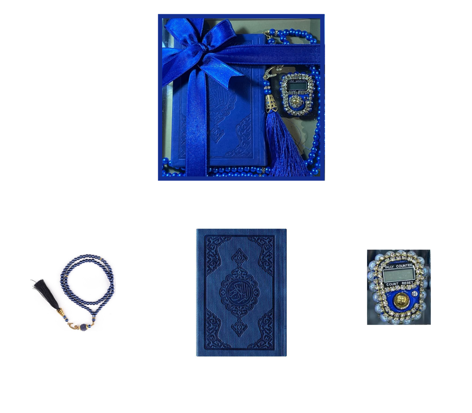 Islamic Gift Set, Thermo Leather Quran - Navy Blue