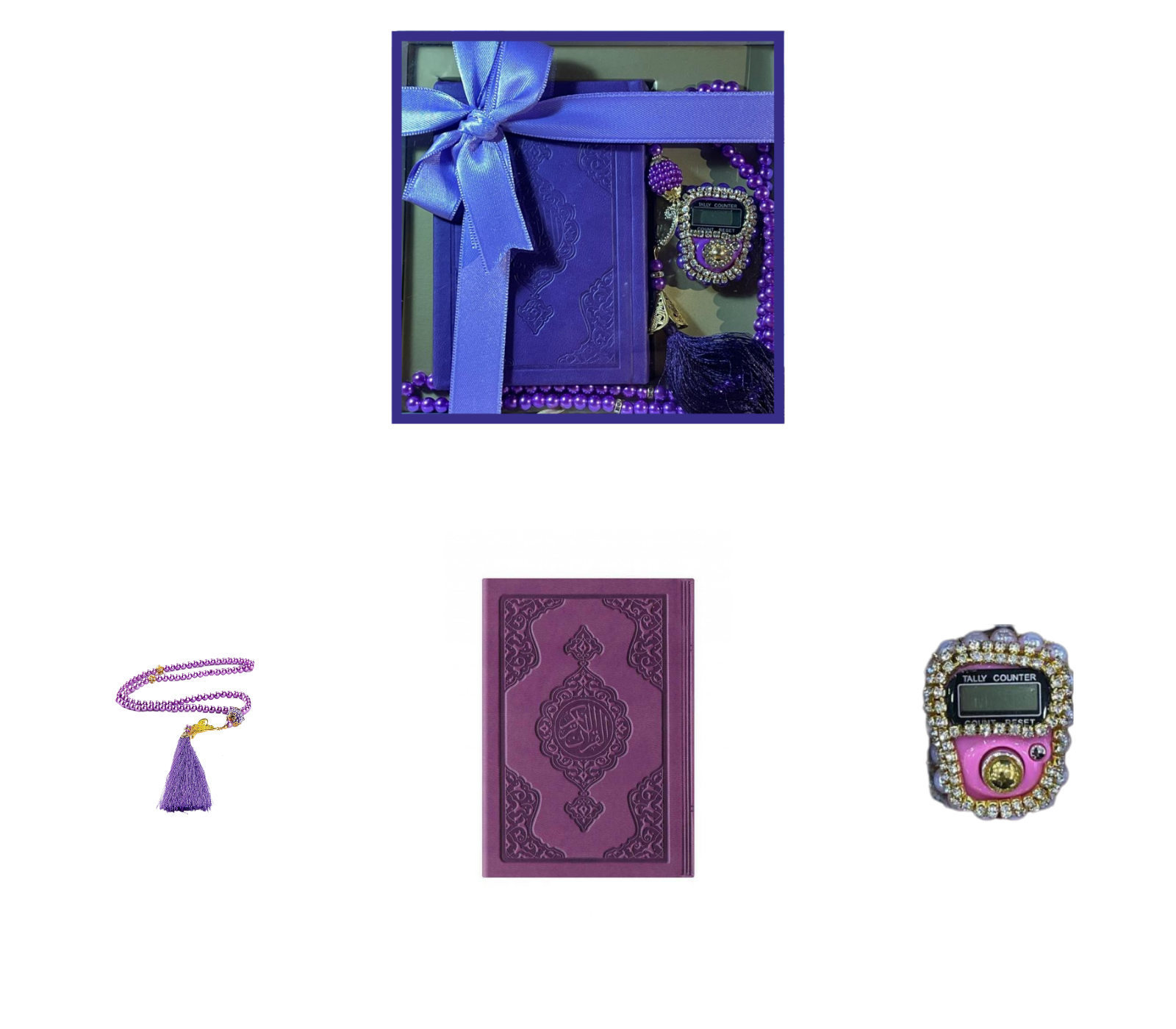 Islamic Gift Set, Thermo Leather Quran - Purple