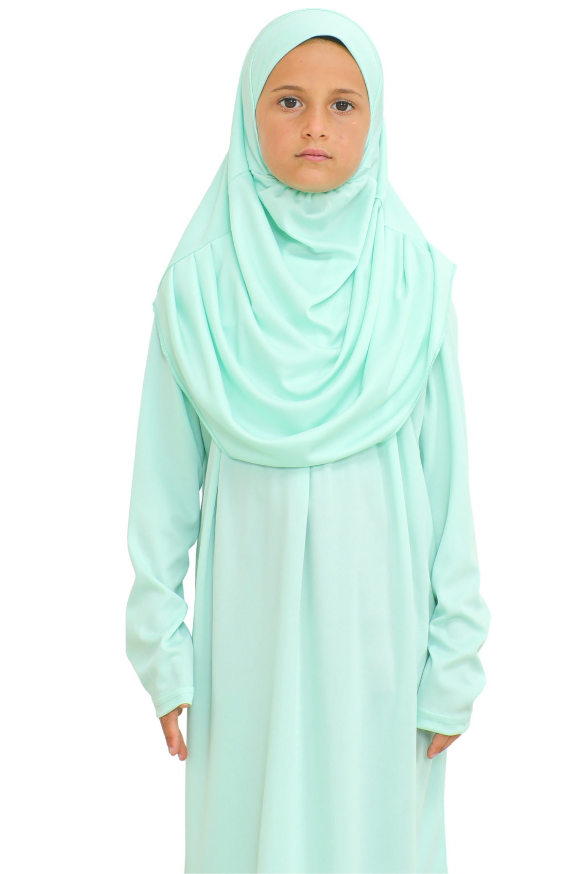 Dress for Girls with Hijab - Mint Navy Blue / Standard Dress for Girls with Hijab - Mint Navy Blue / Standard