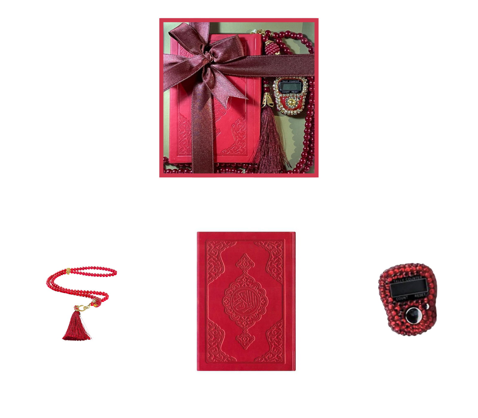 Islamic Gift Set, Thermo Leather Quran - Red