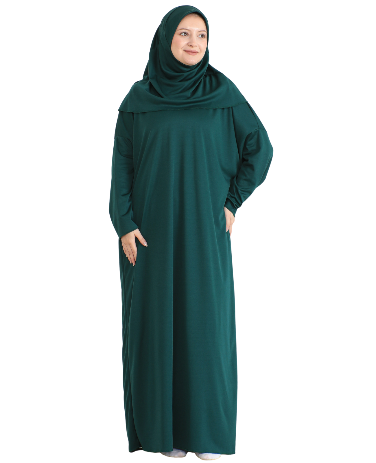 Gebetskleidung für Frauen mit Hijab, muslimische Outfits, lange Robe, Abaya, türkische islamische Kleider, Dubai, Kaftan mit Rosenkranz